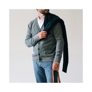 Apolis Global Citizen Men's Gray Alpaca Cardigan Sweater Size Medium